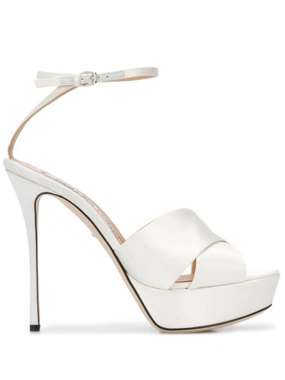 Shop Sergio Rossi Women's White Leather Sandals