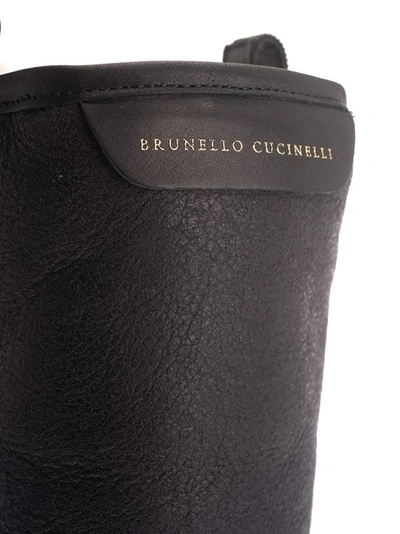 Shop Brunello Cucinelli Women's Black Leather Ankle Boots