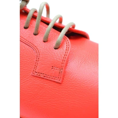 Shop Santoni Women's Orange Leather Lace-up Shoes