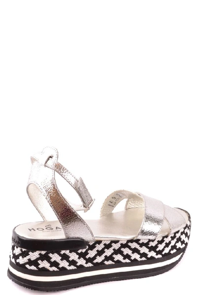 Shop Hogan Women's Silver Leather Sandals