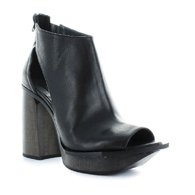 Shop Malloni Women's Black Leather Ankle Boots