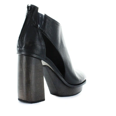 Shop Malloni Women's Black Leather Ankle Boots