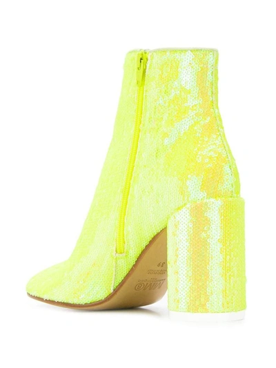 Shop Maison Margiela Women's Yellow Sequins Ankle Boots