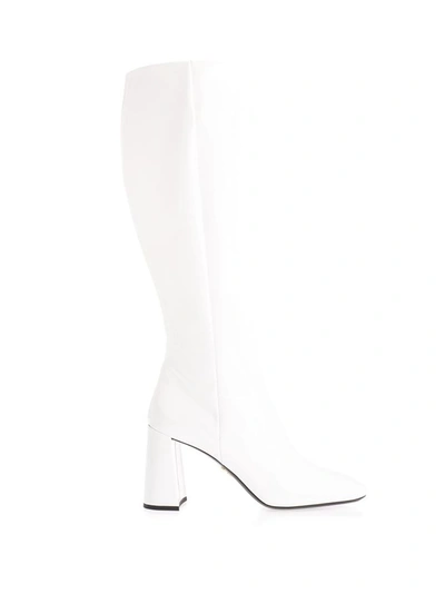 Shop Prada Women's White Leather Boots
