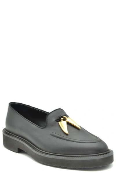 Shop Giuseppe Zanotti Design Women's Black Leather Loafers