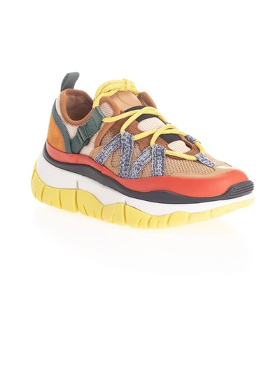 Shop Chloé Women's Multicolor Leather Sneakers