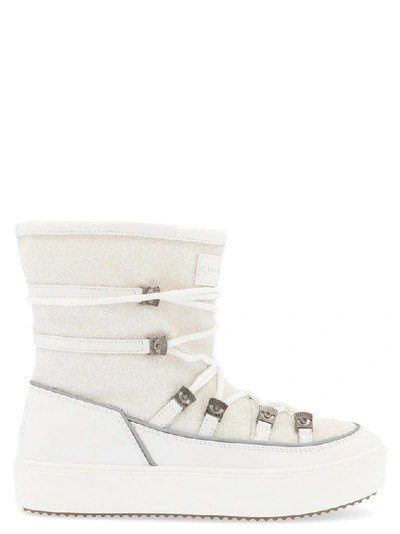 Shop Chiara Ferragni Women's White Polyester Ankle Boots