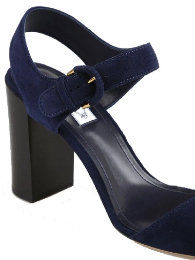 Shop Tod's Women's Blue Leather Sandals