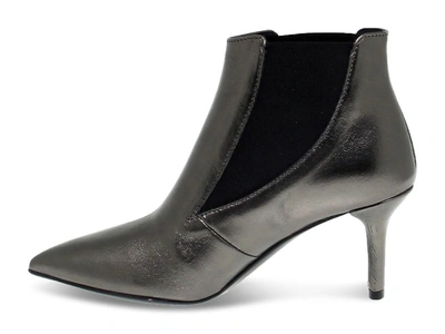 Shop Janet & Janet Janet&janet Women's Grey Leather Ankle Boots