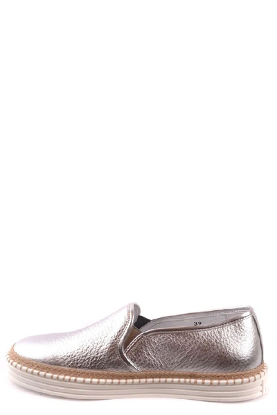Shop Hogan Women's Silver Leather Loafers