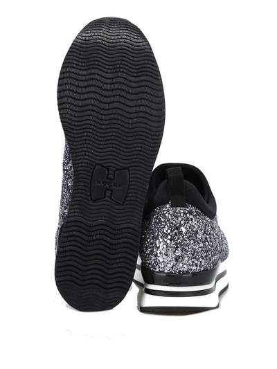 Shop Hogan Women's Black Sequins Slip On Sneakers