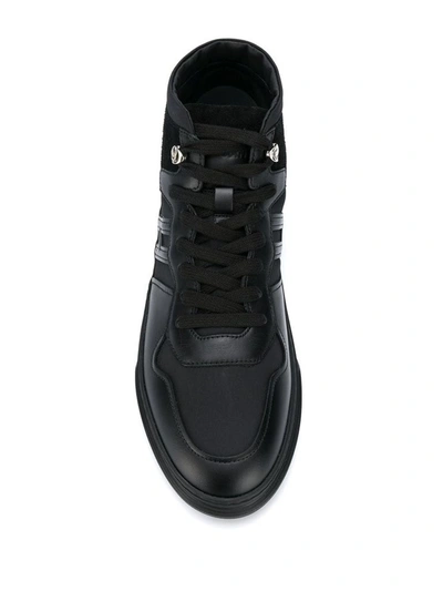 Shop Hogan Men's Black Leather Hi Top Sneakers