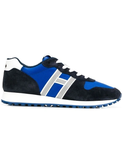 Shop Hogan Men's Blue Suede Sneakers