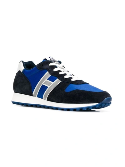 Shop Hogan Men's Blue Suede Sneakers