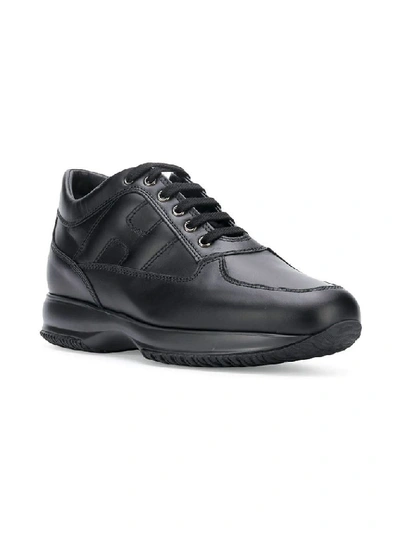 Shop Hogan Men's Black Leather Sneakers