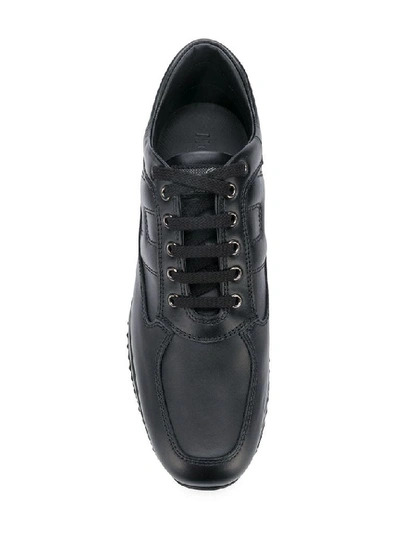 Shop Hogan Men's Black Leather Sneakers