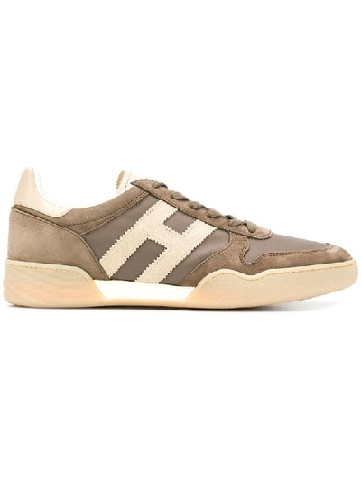 Shop Hogan Men's Brown Leather Sneakers