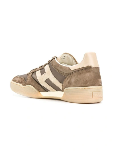 Shop Hogan Men's Brown Leather Sneakers