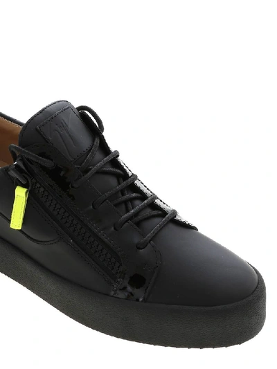 Shop Giuseppe Zanotti Design Men's Black Leather Sneakers