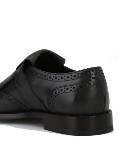Shop Tod's Men's Green Leather Monk Strap Shoes