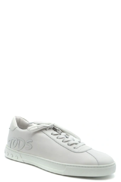 Shop Tod's Men's White Leather Sneakers