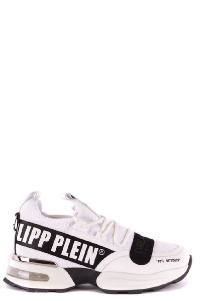 Shop Philipp Plein Men's White Fabric Sneakers