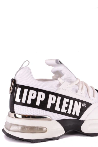 Shop Philipp Plein Men's White Fabric Sneakers