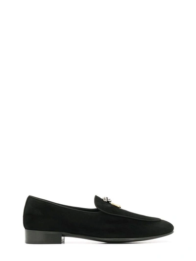 Shop Giuseppe Zanotti Design Men's Black Suede Loafers