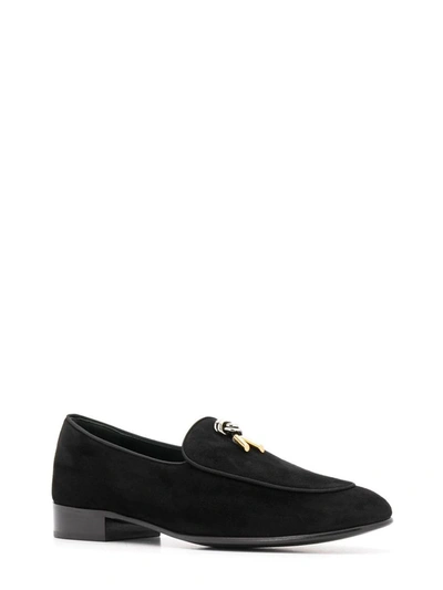 Shop Giuseppe Zanotti Design Men's Black Suede Loafers