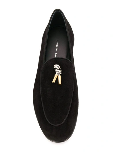 Shop Giuseppe Zanotti Design Men's Black Suede Loafers