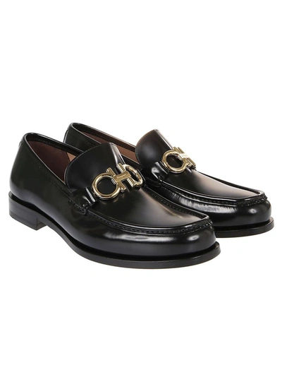 Shop Ferragamo Salvatore  Men's Black Leather Loafers