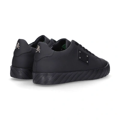 Shop Philipp Plein Men's Black Leather Sneakers