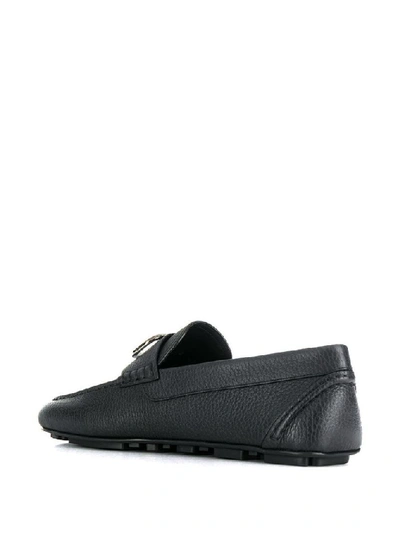 Shop Valentino Men's Black Leather Loafers
