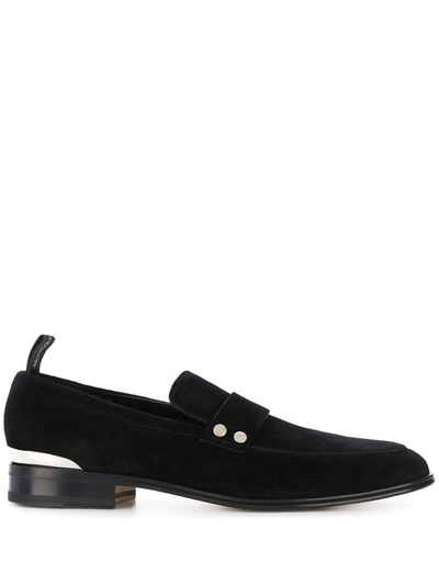 Shop Alexander Mcqueen Men's Black Leather Loafers