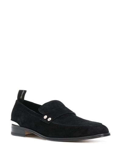 Shop Alexander Mcqueen Men's Black Leather Loafers