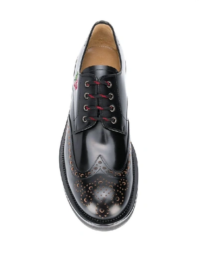 Shop Alexander Mcqueen Men's Black Leather Lace-up Shoes