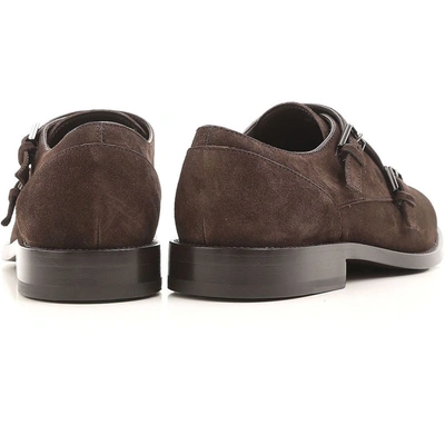 Shop Tod's Men's Brown Suede Monk Strap Shoes