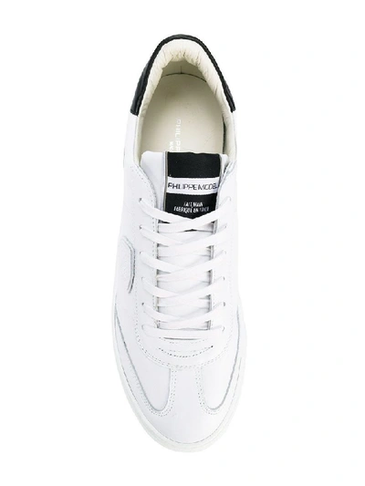 Philippe Model Temple Low Sneakers In White Leather In White