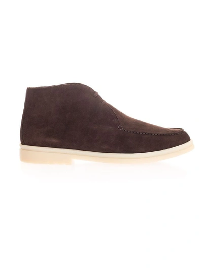 Shop Loro Piana Men's Brown Suede Ankle Boots