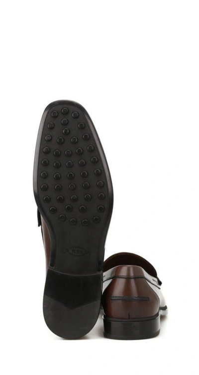 Shop Tod's Men's Brown Leather Loafers