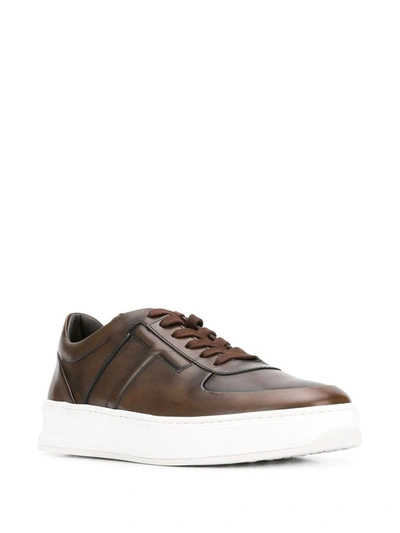 Shop Tod's Men's Brown Leather Sneakers