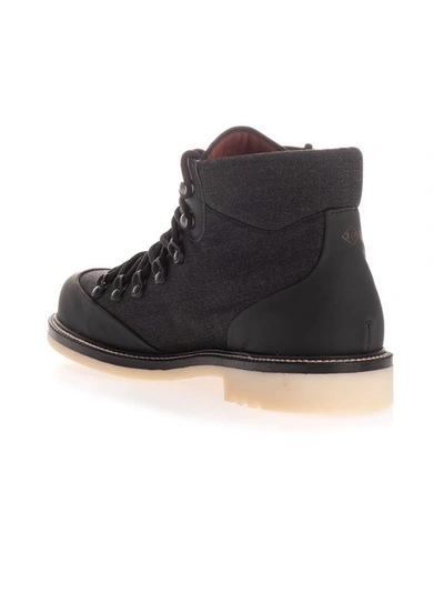 Shop Loro Piana Men's Black Wool Ankle Boots
