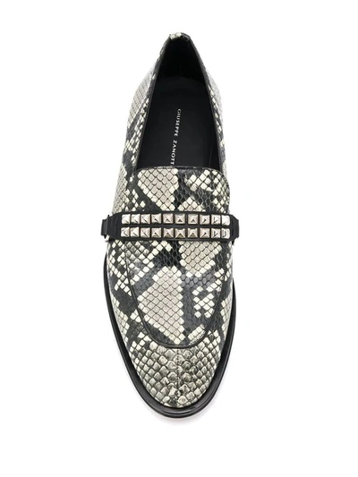 Shop Giuseppe Zanotti Design Men's Grey Leather Loafers