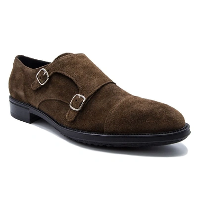Shop Leqarant Men's Brown Suede Monk Strap Shoes