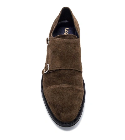 Shop Leqarant Men's Brown Suede Monk Strap Shoes