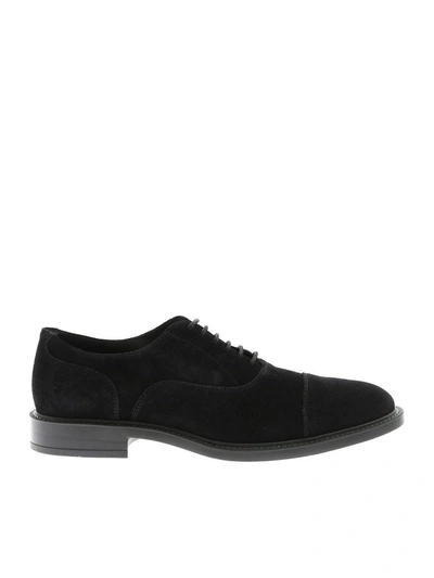 Shop Tod's Men's Black Suede Lace-up Shoes