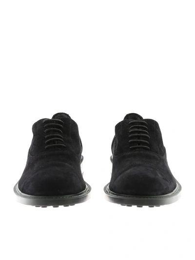 Shop Tod's Men's Black Suede Lace-up Shoes