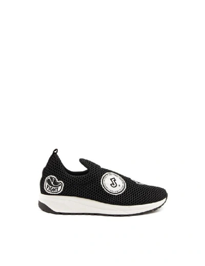 Shop Joshua Sanders Men's Black Fabric Slip On Sneakers