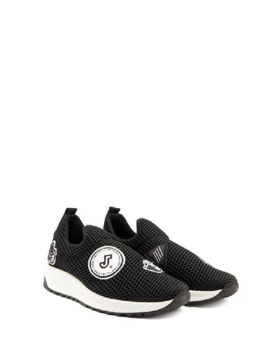 Shop Joshua Sanders Men's Black Fabric Slip On Sneakers