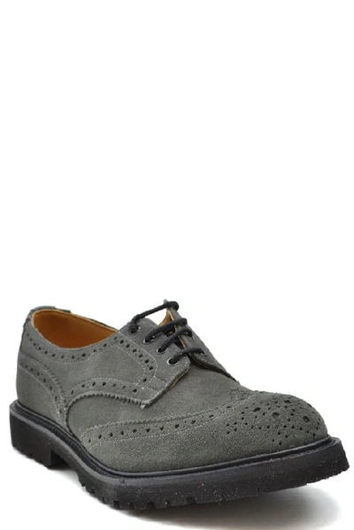 Shop Tricker's Men's Grey Suede Lace-up Shoes